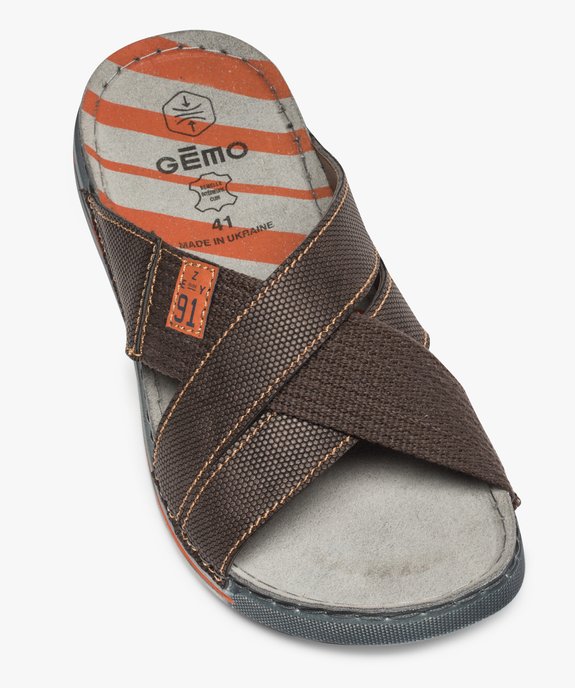 Sandales homme à larges brides croisées en textile vue5 - GEMO (CASUAL) - GEMO