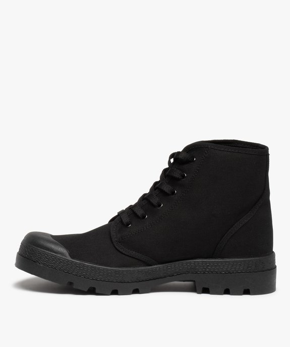 Baskets homme montantes en toile et semelle crantée vue3 - GEMO (CASUAL) - GEMO