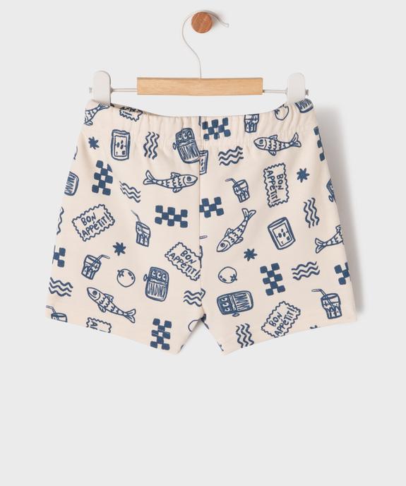 Short en coton imprimé bébé garçon vue3 - GEMO 4G BEBE - GEMO