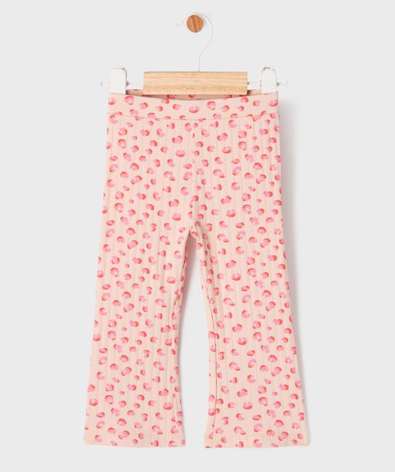 Pantalon flare en maille côtelée bébé fille vue1 - GEMO 4G BEBE - GEMO