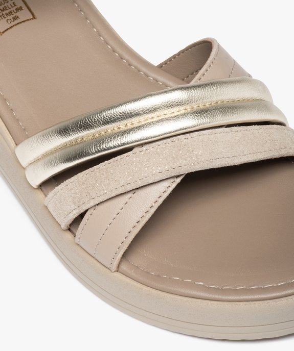 Sandales femme à talon et dessus cuir retourné – Tanéo vue6 - TANEO - GEMO
