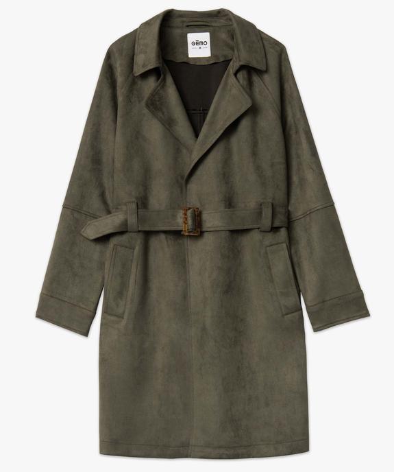 Manteau trench en suédine avec ceinture femme vue4 - GEMO(FEMME PAP) - GEMO