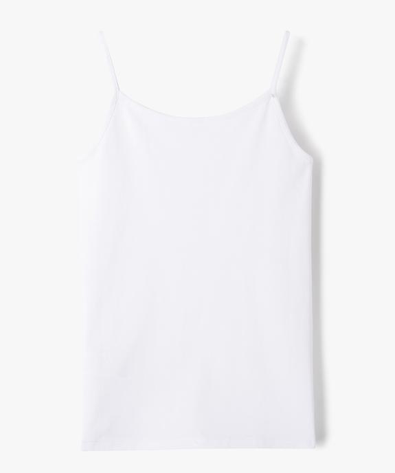 Débardeur à fines bretelles en coton stretch fille vue3 - GEMO (JUNIOR) - GEMO