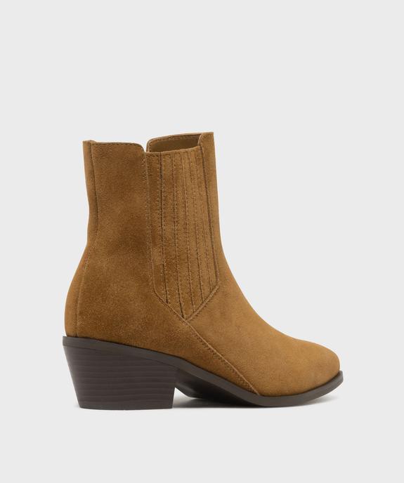 Boots dessus cuir velours avec élastique latéral esprit Santiag femme - Tanéo - TANEO Boots dessus cuir velours avec élastique latéral esprit Santiag femme - Tanéo vue4 - TANEO - GEMO