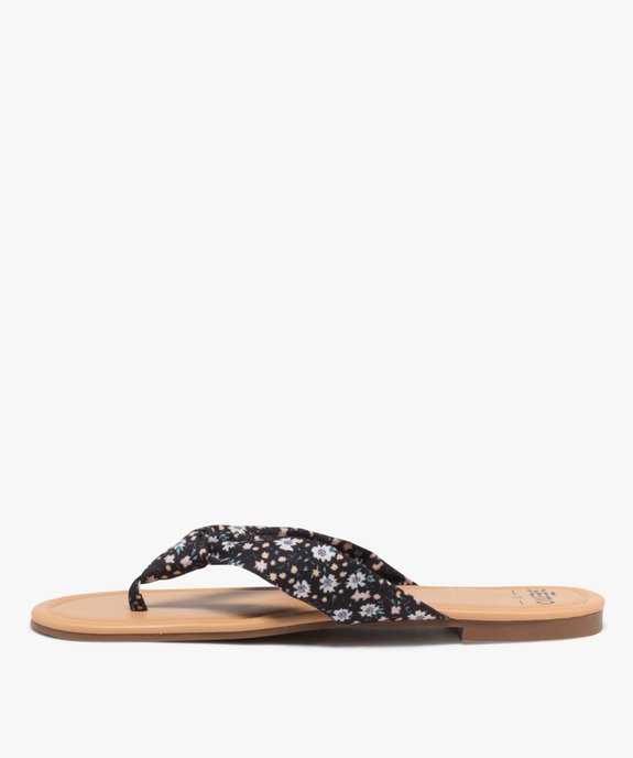 Tongs femme à brides en tissu drapé à motifs vue3 - GEMO (CASUAL) - GEMO
