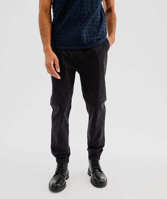 Pantalon jogger en toile de coton homme vue1 - GEMO 4G HOMME - GEMO