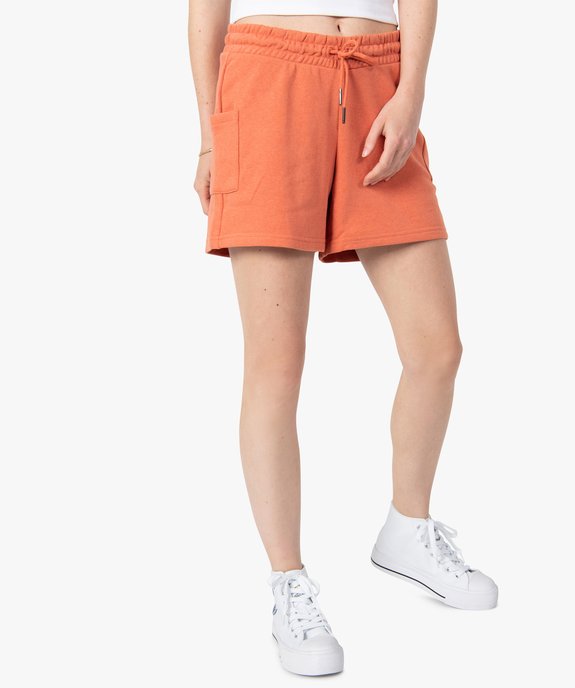 Short femme en maille avec ceinture élastiquée vue2 - GEMO(FEMME PAP) - GEMO
