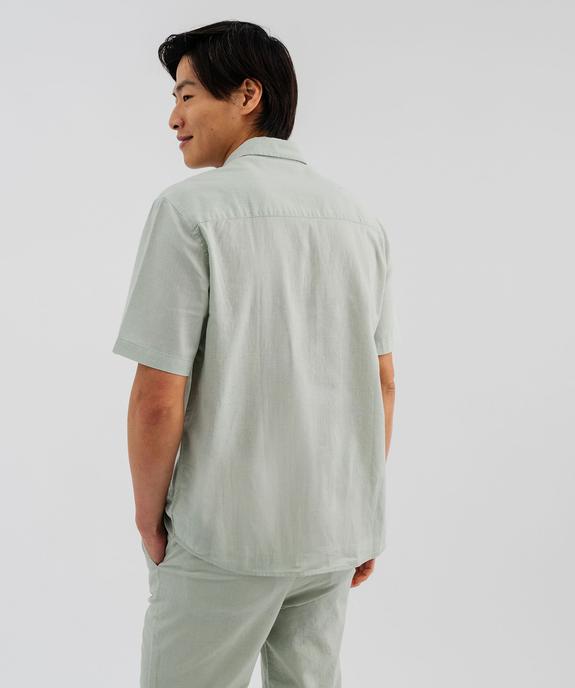 Chemise à manches courtes en lin et coton coupe regular homme vue2 - GEMO 4G HOMME - GEMO