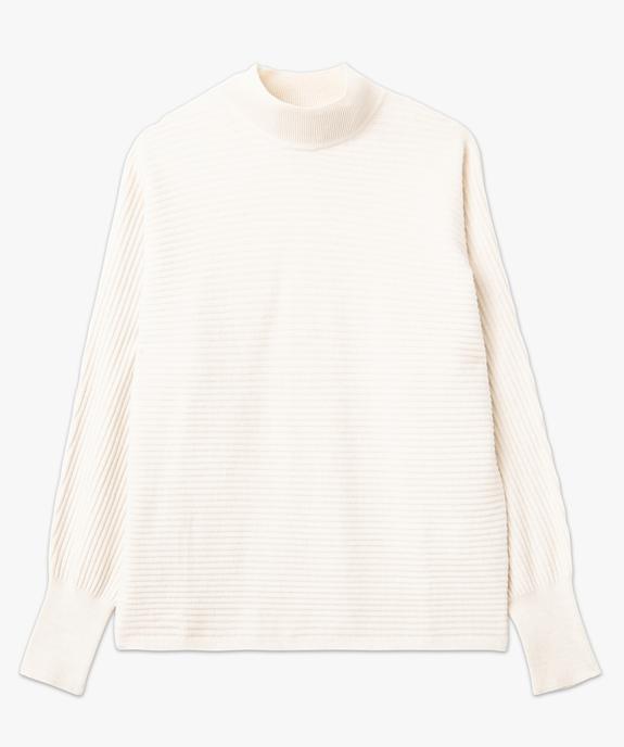 Pull à col montant en maille côtelée femme vue4 - GEMO(FEMME PAP) - GEMO
