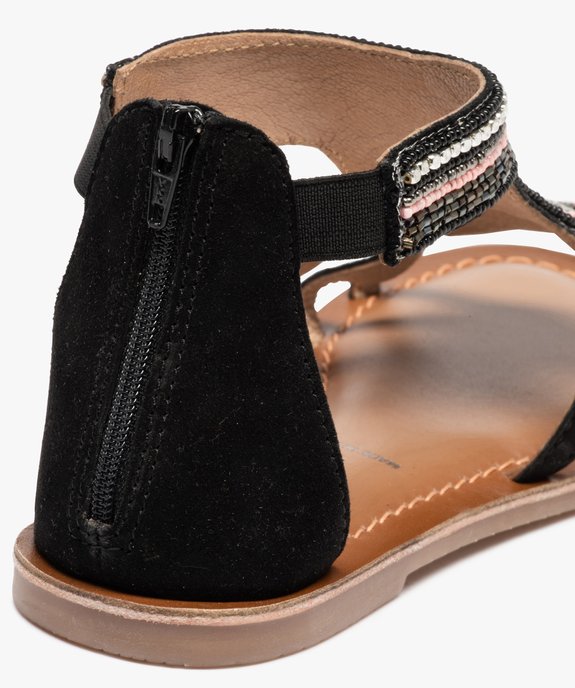 Sandales fille ornées de perles contrefort fermé et zippé  vue6 - GEMO (ENFANT) - GEMO