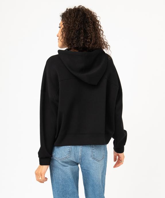 Sweat à capuche oversize avec col zippé femme vue3 - GEMO(FEMME PAP) - GEMO
