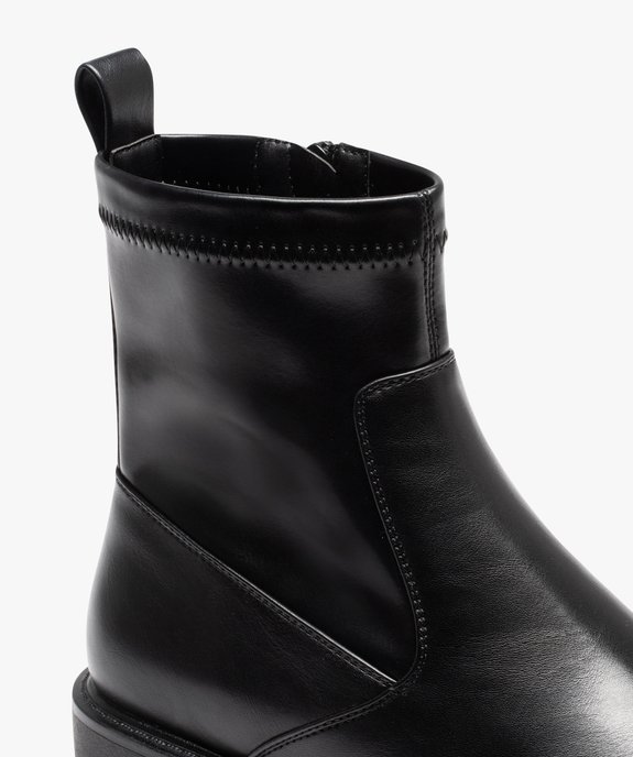 Boots femme unies à col souple et semelle crantée vue6 - GEMO (CASUAL) - GEMO