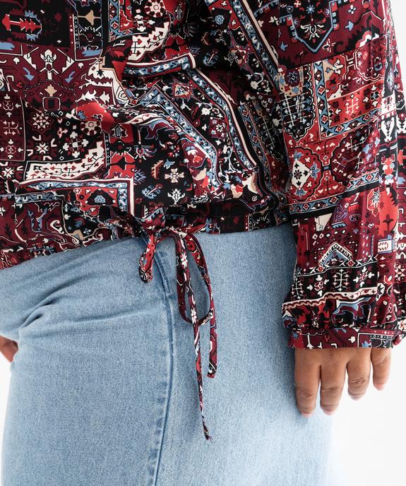 Blouse femme grande taille imprimée ajustable dans le bas vue3 - GEMO 4G GT - GEMO