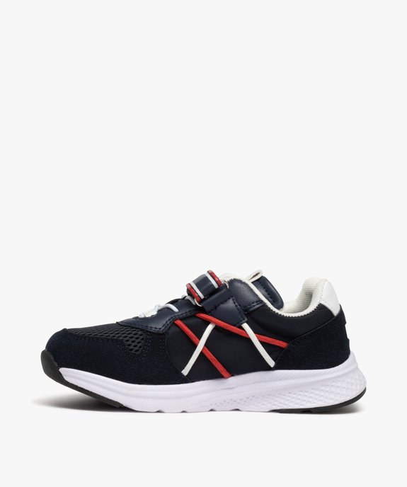 Baskets garçon à lacets élastiques et scratch - Benetton vue3 - BENETTON - GEMO