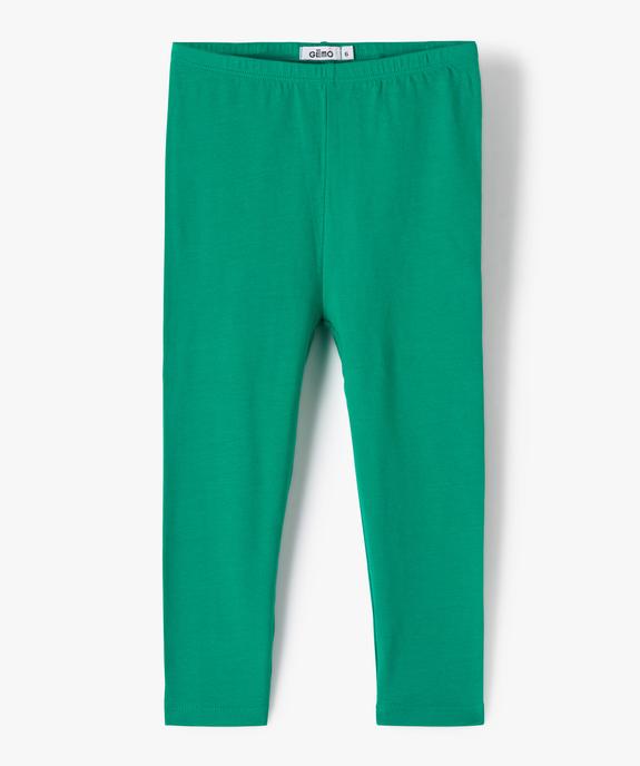 Legging 7/8ème uni à taille élastiquée fille vue1 - GEMO (ENFANT) - GEMO