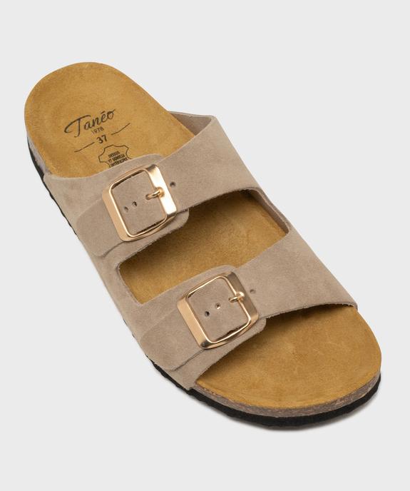 Sandales mules en cuir à semelle anatomique femme - Tanéo vue6 - TANEO - GEMO