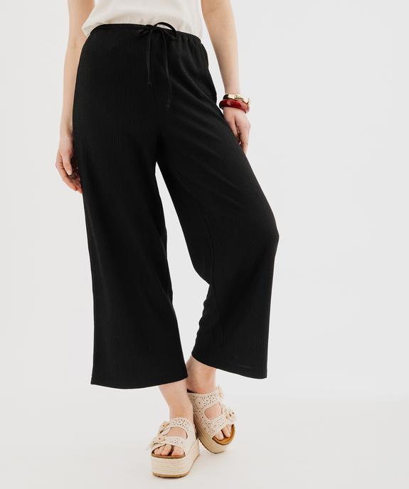 Pantacourt large fluide avec taille ajustable femme vue1 - GEMO 4G FEMME - GEMO