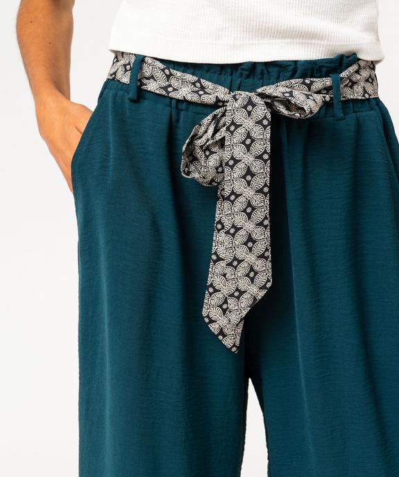 Pantalon large et fluide avec ceinture à motifs femme vue2 - GEMO(FEMME PAP) - GEMO