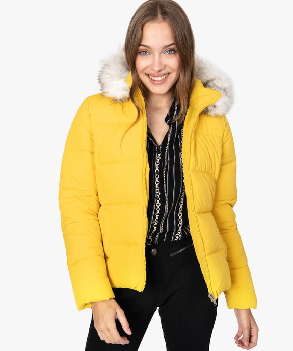 Doudoune femme à capuche duveteuse vue1 - GEMO(FEMME PAP) - GEMO