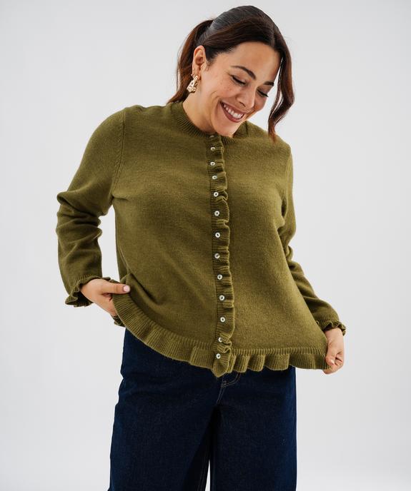 Gilet à col rond aux finitions froncées femme grande taille vue3 - GEMO (G TAILLE) - GEMO