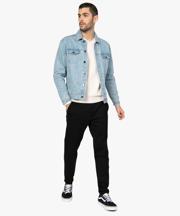 Pull homme en coton avec col V vue5 - GEMO (HOMME) - GEMO