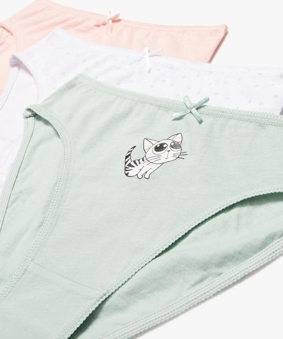 Culottes assorties en coton extensible fille (lot de 3) vue2 - GEMO 4G FILLE - GEMO