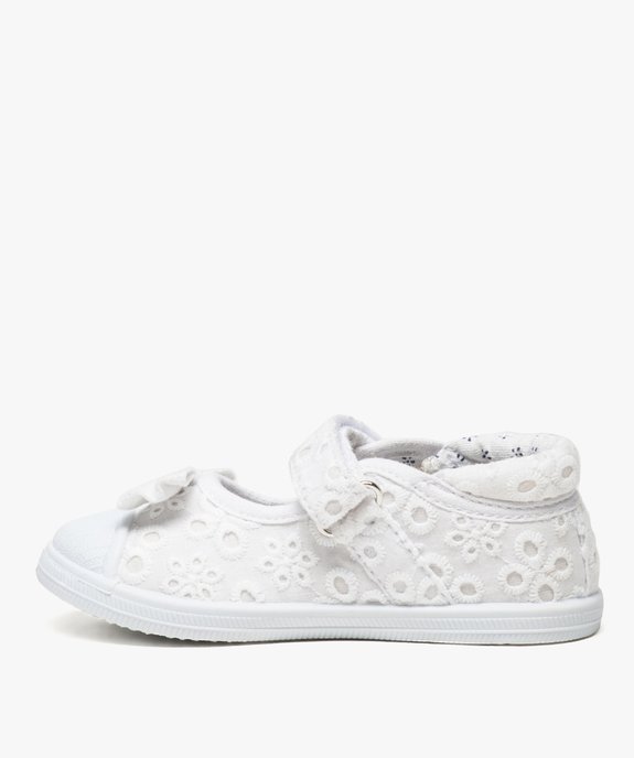 Tennis bébé fille en toile façon babies à scratch vue3 - GEMO(BEBE DEBT) - GEMO