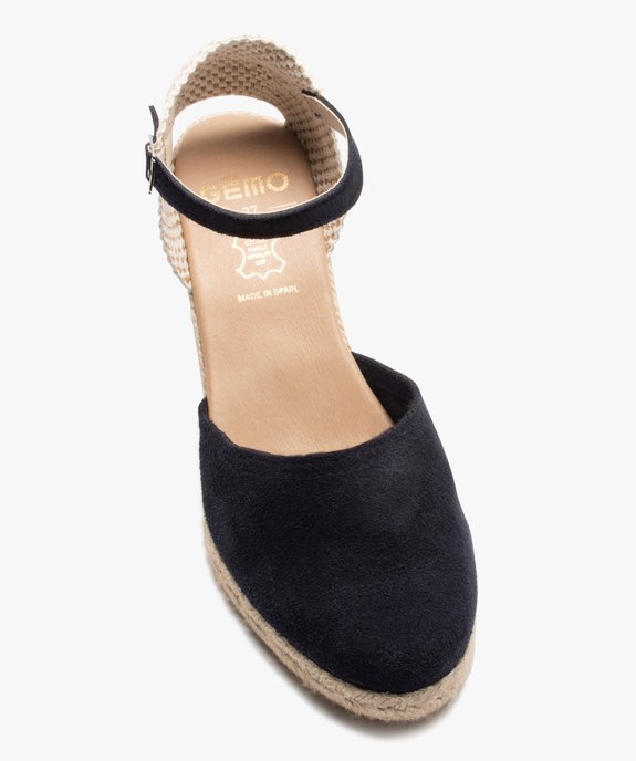Sandales femme compensées dessus cuir uni vue5 - GEMO(URBAIN) - GEMO