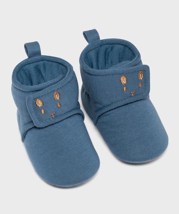 Chaussons de naissance montants en jersey à scratch bébé garçon vue5 - LITTLE LOVE GEMO FOR GOOD - GEMO