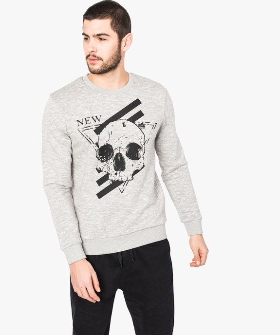 Sweat avec grand imprimé poitrine vue1 - GEMO (HOMME) - GEMO