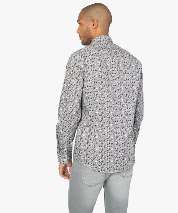 Chemise homme motifs fleurs coupe regular vue3 - GEMO (HOMME) - GEMO
