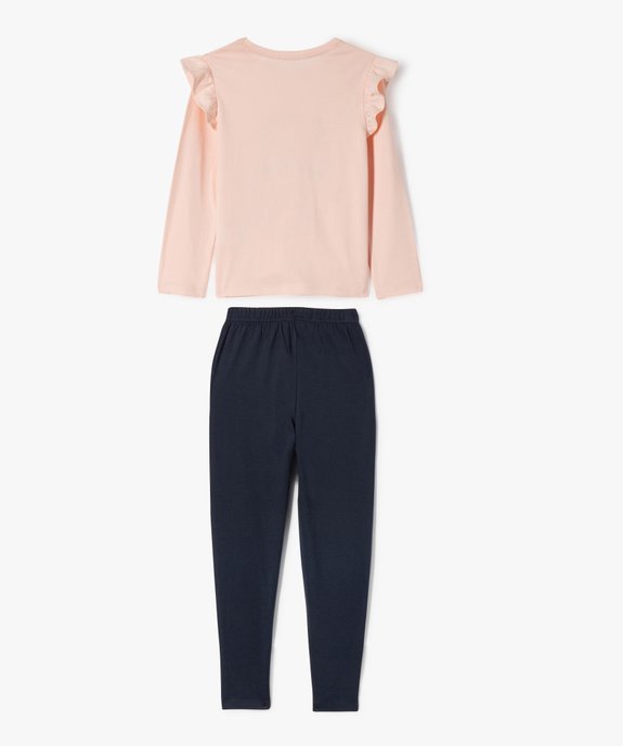 Pyjama léger en coton imprimé à volants fille - LuluCastagnette vue3 - LULUCASTAGNETTE - GEMO