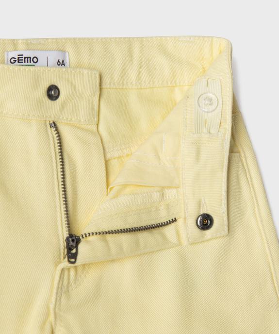 Bermuda ample en toile denim colorée fille vue4 - GEMO 4G FILLE - GEMO