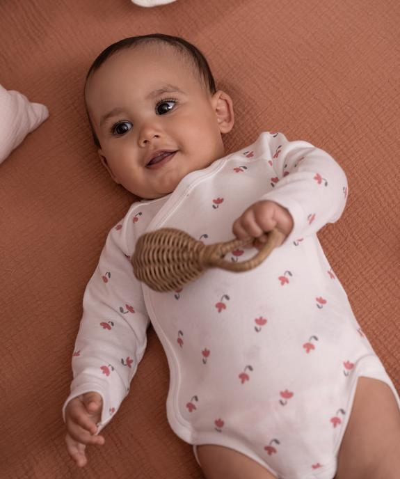 Bodies manches longues fermeture devant bébé fille (lot de 3) vue5 - GEMO 4G BEBE - GEMO