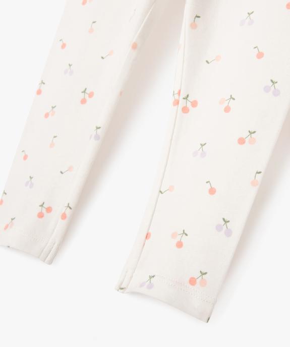 Legging long en coton stretch bébé fille vue2 - GEMO 4G BEBE - GEMO