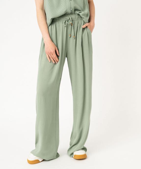 Pantalon fluide en viscose coupe large femme vue1 - GEMO 4G FEMME - GEMO