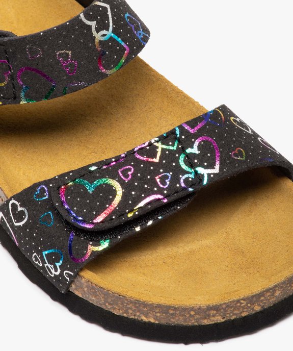 Sandales fille à brides scratch colorées et semelle liège vue6 - GEMO 4G FILLE - GEMO