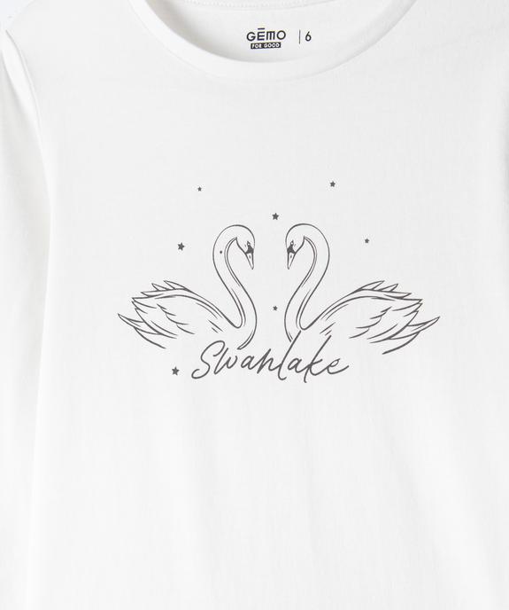 Tee-shirt manches longues avec motif girly fille vue2 - GEMO 4G FILLE - GEMO