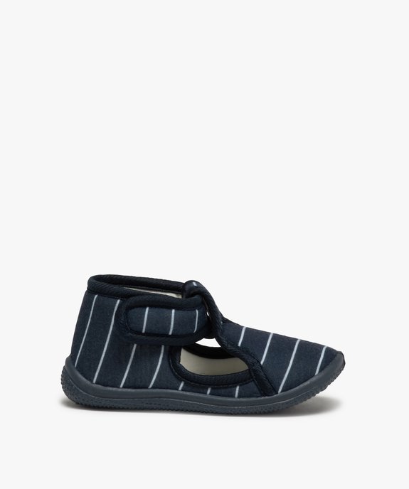 Chaussons bébé garçon en jersey fermeture scratch vue1 - GEMO 4G BEBE - GEMO