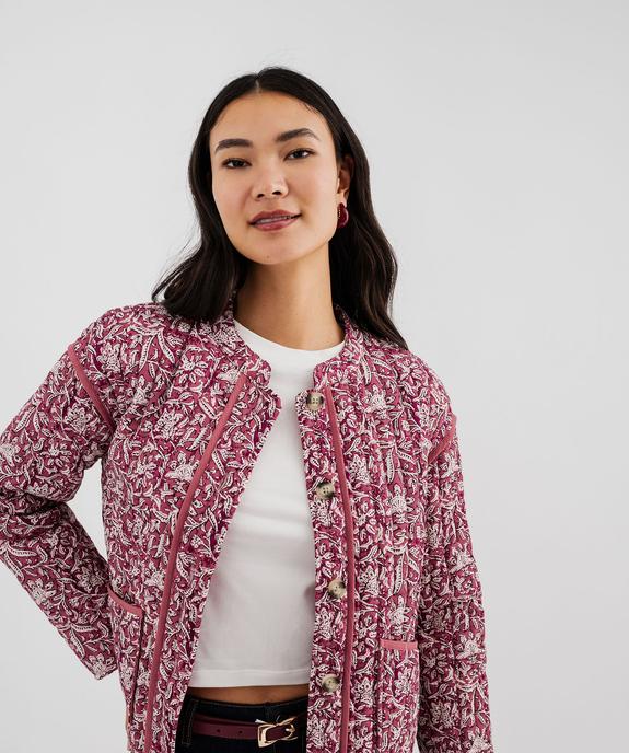 Veste matelassée à col rond à motifs femme vue2 - GEMO 4G FEMME - GEMO