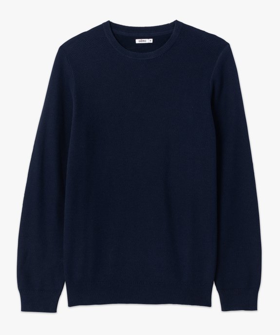 Pull homme en maille fantaisie unie vue4 - GEMO (HOMME) - GEMO