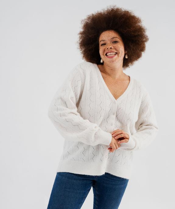 Gilet en maille fantaisie ajourée femme grande taille vue1 - GEMO 4G GT - GEMO