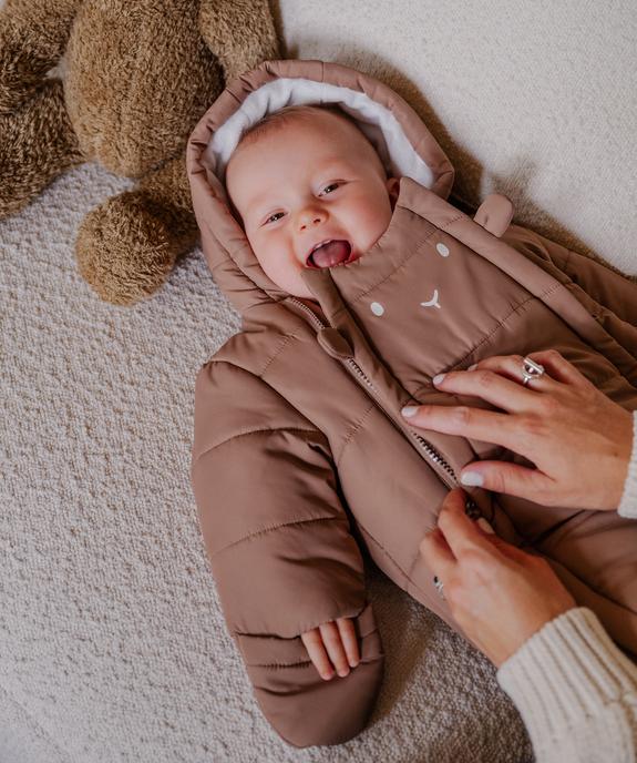 Combinaison pilote à capuche, moufles et double zip bébé vue4 - GEMO(BB COUCHE) - GEMO