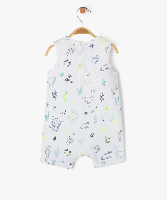 Combishort en coton avec motifs marins bébé garçon vue3 - GEMO 4G BEBE - GEMO