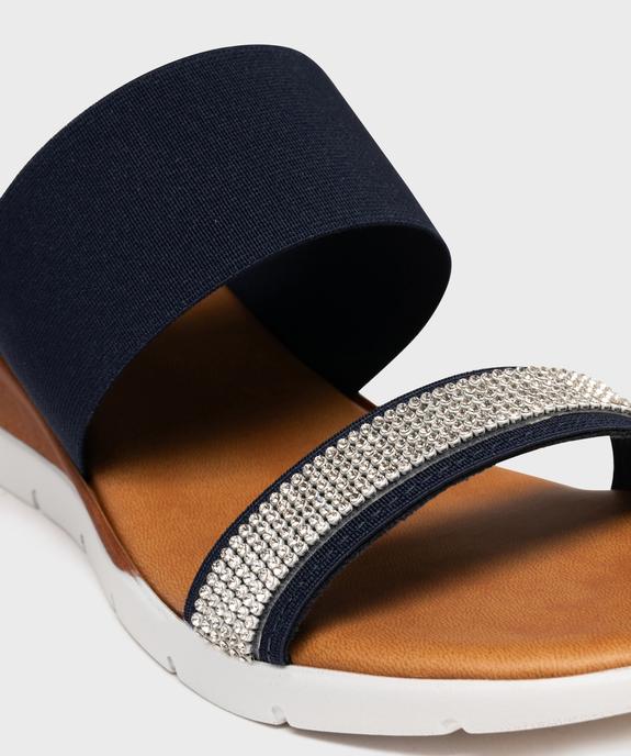 Mules à talon compensé, semelle sport et brides élastiques à strass femme vue6 - VALENTINA BALDA - GEMO