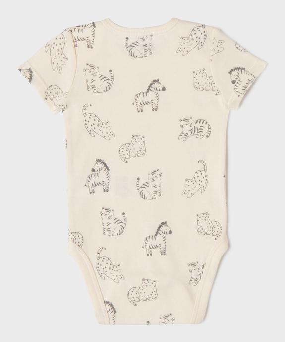 Body à manches courtes motifs animaux bébé garçon (lot de 3) vue4 - GEMO 4G BEBE - GEMO