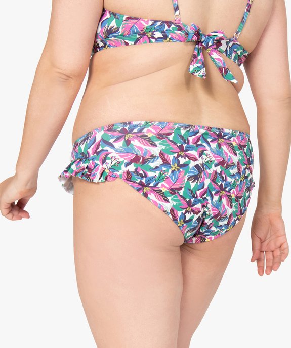 Bas de maillot de bain femme grande taille imprimé avec volants sur les hanches vue2 - GEMO (PLAGE) - GEMO