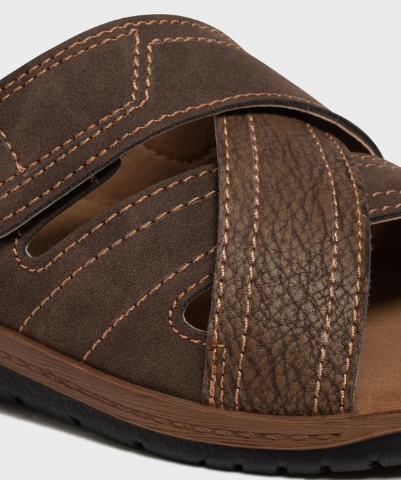 Mules ouvertes avec brides croisées à scratch homme vue6 - G'FLEX - GEMO