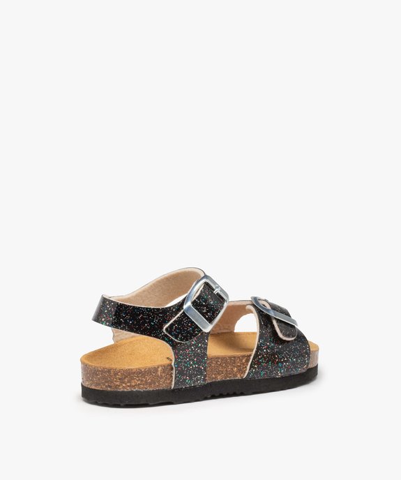 Sandales fille à brides à boucle fantaisie et semelle liège vue4 - GEMO 4G FILLE - GEMO