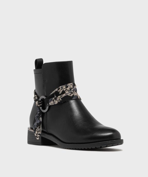 Boots zippées à bride foulard femme vue2 - EMILIA ROSA - GEMO